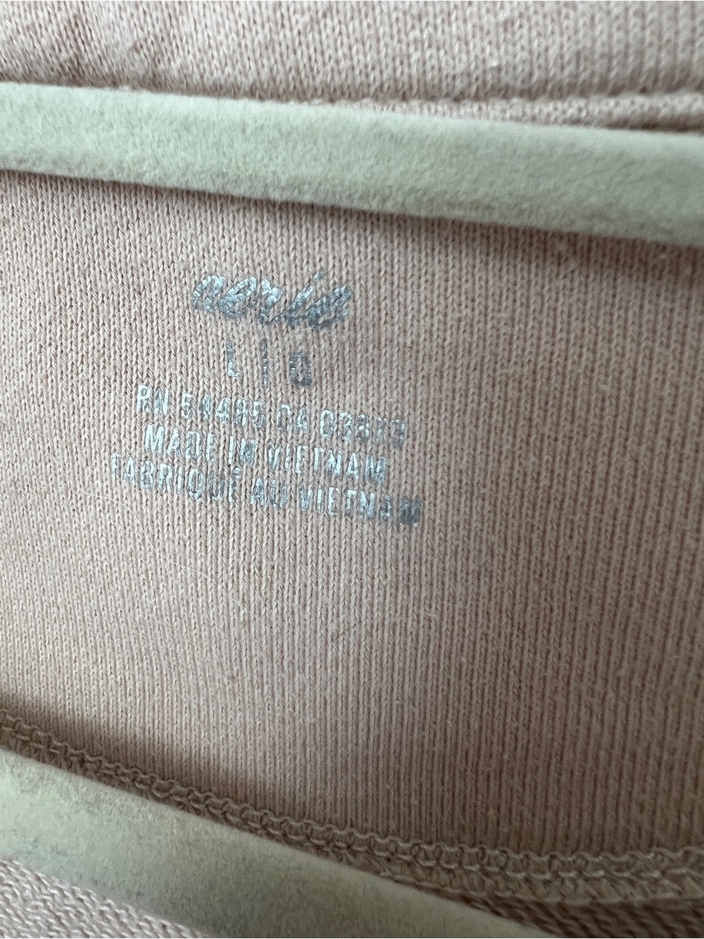 aerie Soft Pink/tan polo style Pullover Sweatshirt size L - Picture 2 of 5
